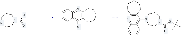 1-Boc-homopiperazine is used to produce 4-(7,8,9,10-tetrahydro-6H-cyclohepta[b]quinolin-11-yl)-[1,4]diazepane-1-carboxylic acid tert-butyl ester by reaction with 11-bromo-7,8,9,10-tetrahydro-6H-cyclohepta[b]quinoline.